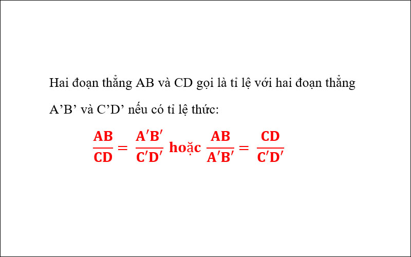 Tỉ lệ thức của hai đoạn thẳng tỉ lệ